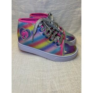Heelys Veloz Barbe Kids US Youth 13C Pink Cyan Silver Toe Rollerskate Shoes
